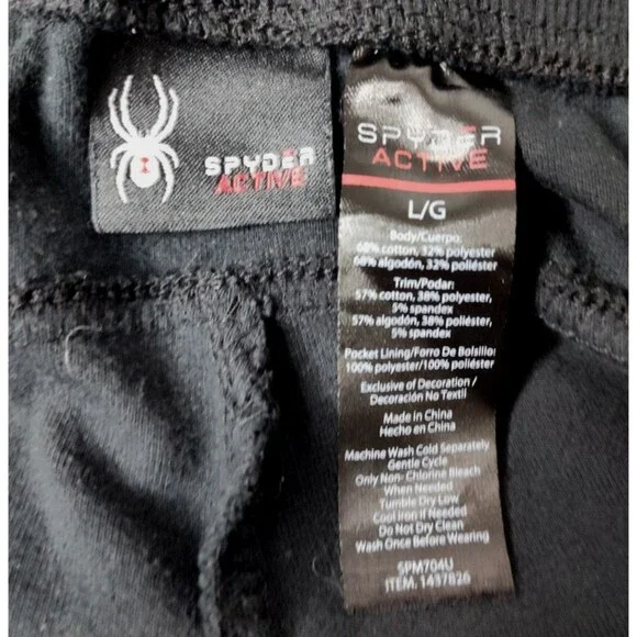 Spyder Active Mens Large Black Jogger Pants Stretch Comfort Zip Pockets Athletic - Picture 6 of 14